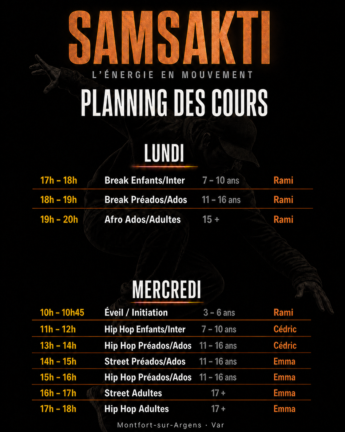 Planning complet Samsakti 2026 - 27